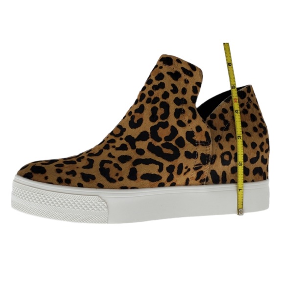 *LIKE NEW* STEVE MADDEN Wrangle Platform Wedge Sneaker Cheetah Print Cow Hair —8 - Picture 12 of 16
